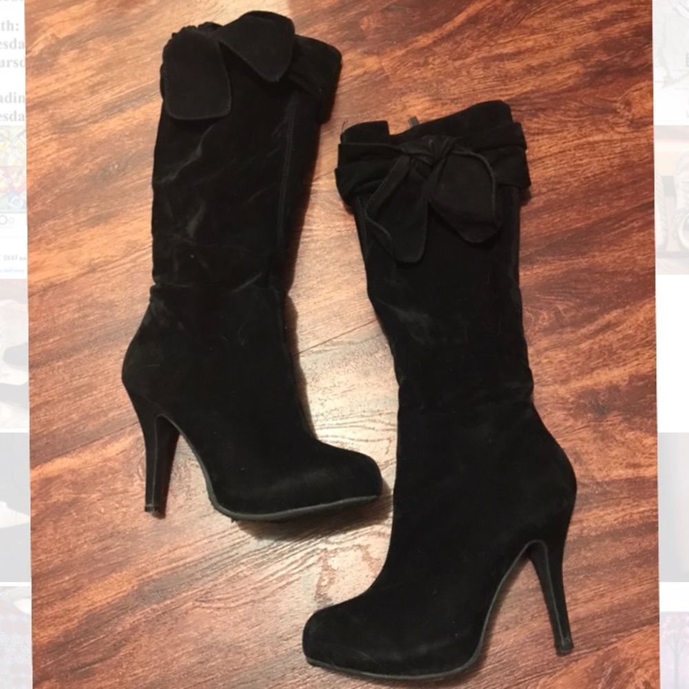 Black knee high JustFab Alicia boots 6.5